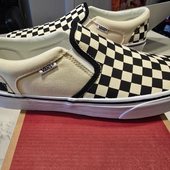 VANS Asher Checkerboard - classic slip on vn000seqipd MEN'S SIZE 10 NEW - Picture 2 of 11